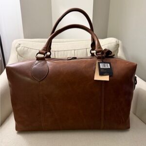 Frye Logan Overnight Leather Duffle Bag in Cognac (NWT)